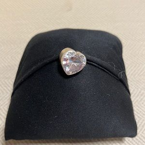 Original Harlene Korey Crystal Heart Earring Sterling (single not a pair)